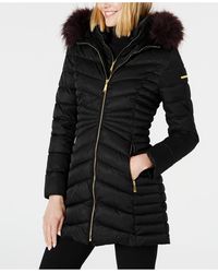 Laundry by Shelli Segal Faux-fur Trim Puffer Coat - Black