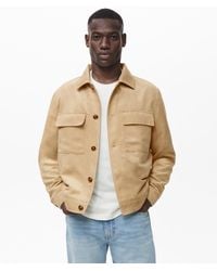 Mango - Suede Leather-effect Overshirt - Lyst