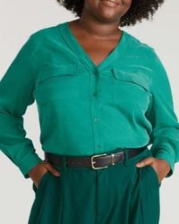 UNIVERSAL STANDARD - Plus Size Cooling Stretch Cupro Button-down Blouse - Lyst