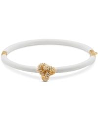 Kate Spade - Gold-tone Pave Double Knot Bangle Bracelet - Lyst