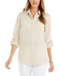 Charter Club - Petite Linen Button-front Shirt - Lyst