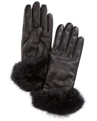 surell rabbit fur fingerless gloves