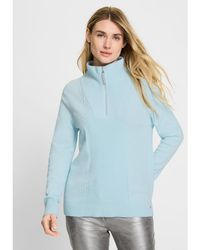 Olsen - 1/4 Zip Mock Neck Sweater - Lyst