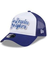 KTZ - White/royal Los Angeles Dodgers Throwback Team Foam Front A-frame Trucker 9forty Adjustable Hat - Lyst