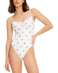 Kate Spade - Floral Cinch Underwire One-piece Swimsuit - Lyst