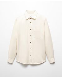 Mango - Brushed Cotton Twill Shirt - Lyst