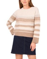 Vince Camuto - Crewneck Geometric-print Raglan-sleeve Sweater - Lyst