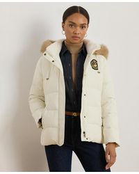 Ralph Lauren - Faux-fur-trim Collared Puffer Coat - Lyst