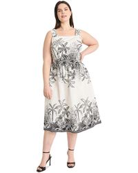 Maggy London - Plus Size Printed Fit & Flare Midi Dress - Lyst