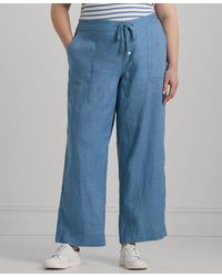 Lauren by Ralph Lauren - Plus Size Linen Drawstring Pants - Lyst