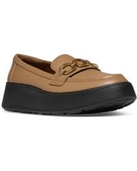 Fitflop - F-mode Square-chain Leather Loafers - Lyst