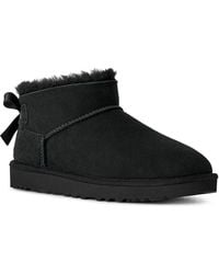 UGG - Ultra Mini Bailey Bow Round Toe Booties - Lyst