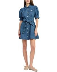 En Saison - Heidi Collared Denim Mini Dress - Lyst