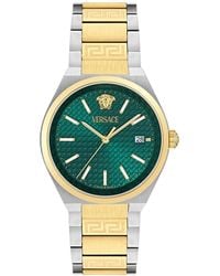 Versace - Swiss V-auria Two-tone Stainless Steel Bracelet Watch 39mm - Lyst