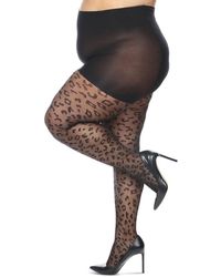 Memoi - Plus Size Curvy Diamond Sheer Control Top Tights Mm-2302 - Lyst