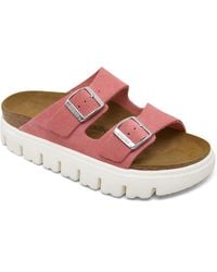 Birkenstock - Arizona Chunky Suede Leather Platform Sandals From Finish Line - Lyst
