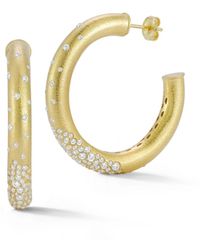 Rachel Zoe - 14k Plated Sterling Silver Pave Satin Hoop Earrings - Lyst