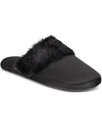 Inc International Concepts Women's Black Faux Fur Slide Slippers Size M L XL NWT 