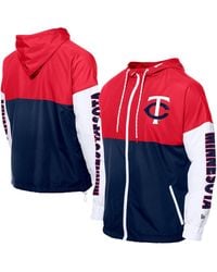 KTZ - Navy/red Minnesota Twins Color Block Full-zip Hoodie Windbreaker Jacket - Lyst