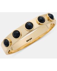 DKNY - Gold-tone Dynamic Cabochon Bangle Bracelet - Lyst