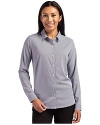 Cutter & Buck - Skyline Epic Confidence Recycled Gingham Long Sleeve Dress Shirt - Lyst