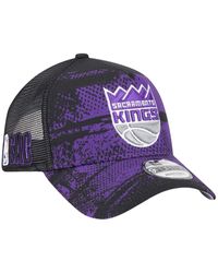 KTZ - Black/purple Sacramento Kings Tip Off A-frame Trucker 9forty Adjustable Hat - Lyst