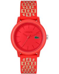 Lacoste - 12.12 Chinese New Year Red Silicone Strap Watch 36mm - Lyst