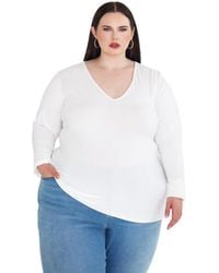Rebdolls - Plus Size Essential V Neck Top - Lyst