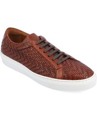 Taft - Woven Handcrafted Leather Low Top Lace-up Sneaker - Lyst