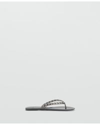Mango - Vinyl Straps Studded Sandals - Lyst