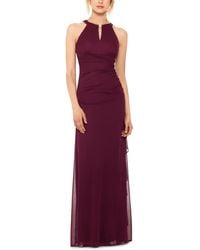 Betsy & Adam - Petite Ruched Embellished Gown - Lyst