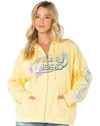 Roxy - Sundown Full-zip Oversized Graphic Hoodie - Lyst