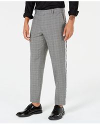 grey striped pants men