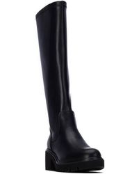 Xti - Knee-high Stretch-shaft Block-heel Boots - Lyst