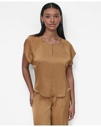 DKNY - Glazed Flutter-sleeve Dressing Top - Lyst