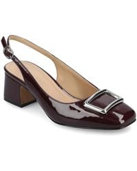 Journee Collection - Everlee Square Toe Slingback Pumps - Lyst