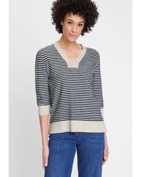 Olsen - Britian Striped Cotton Pullover - Lyst