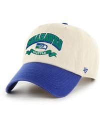 '47 - Natural/royal Seattle Seahawks Two-tone Clean Up Adjustable Hat - Lyst