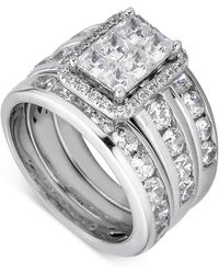 Macy's - Diamond Emerald Shaped Cluster 3-pc. Bridal Set (4 Ct. T.w. - Lyst