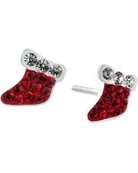 Giani Bernini - Crystal Stocking Stud Earrings In Sterling Silver, Created For Macy's - Lyst