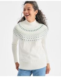 Style & Co. - Mock-neck Fair Isle Sweater - Lyst