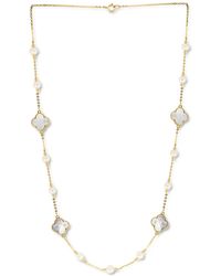 Effy - Effy® Mother-of-pearl & Freshwater Pearl (4-1/2mm) 18" Necklace In 14k Gold - Lyst