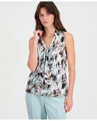 Kasper - Sleeveless Tie-front Top - Lyst
