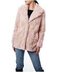 Bernardo - Textured Faux Fur Mid Length Jacket - Lyst