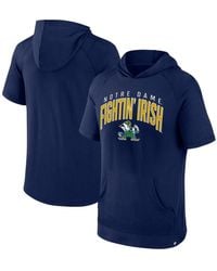 Fanatics - Branded Navy Notre Dame Fighting Irish Double Arch Raglan Short Sleeve Hoodie T-shirt - Lyst