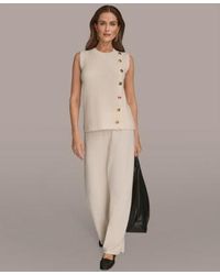 Donna Karan - Crewneck Sleeveless Sweater Pull On Sweater Pants - Lyst