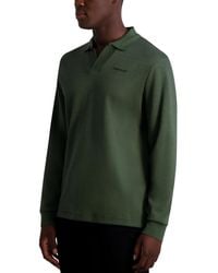 Karl Lagerfeld - Signature Logo Long Sleeve Knit Johnny Collar Polo Shirt - Lyst