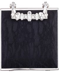 Nina - Crystal Handle Lift Lock Lace Clutch - Lyst