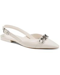 DKNY - Cosetta Slingback Poitned Toe Ballet Flat With Embellishments - Lyst