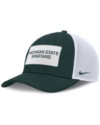 Nike - Green/white Michigan State Spartans 2025 On-field Rise Patch Trucker Adjustable Hat - Lyst